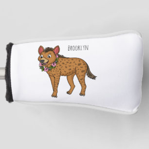 Hyena and flowers cartoon illustration golf head cover