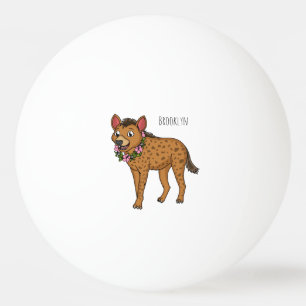 Hyena and flowers cartoon illustration ping pong ball