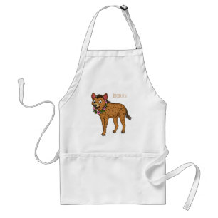 Hyena and flowers cartoon illustration standard apron