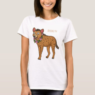 Hyena and flowers cartoon illustration T-Shirt