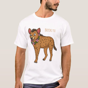 Hyena and flowers cartoon illustration T-Shirt