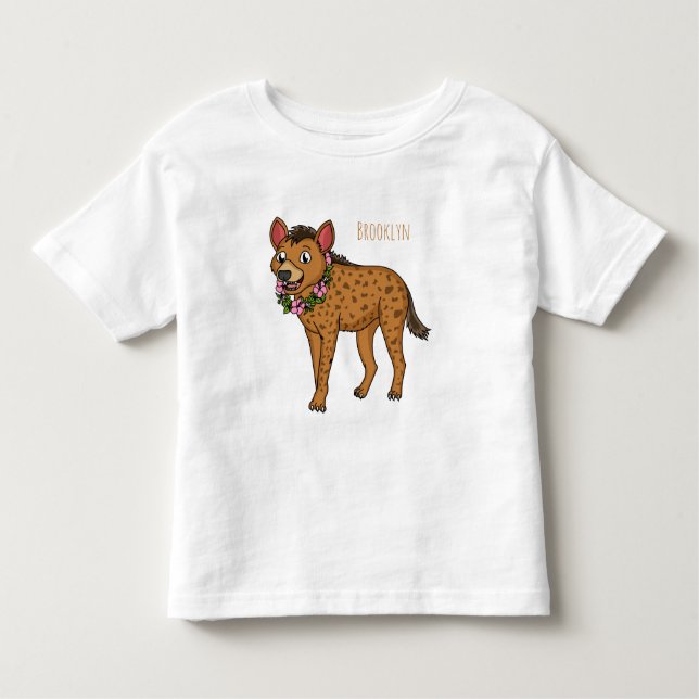 Hyena and flowers cartoon illustration  toddler T-Shirt (Front)