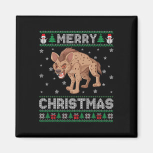 Hyena Animal Men Women Kids Ugly Christmas Sweater Magnet