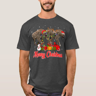Hyena Christmas Pajama Funny Xmas Lights Animals L T-Shirt