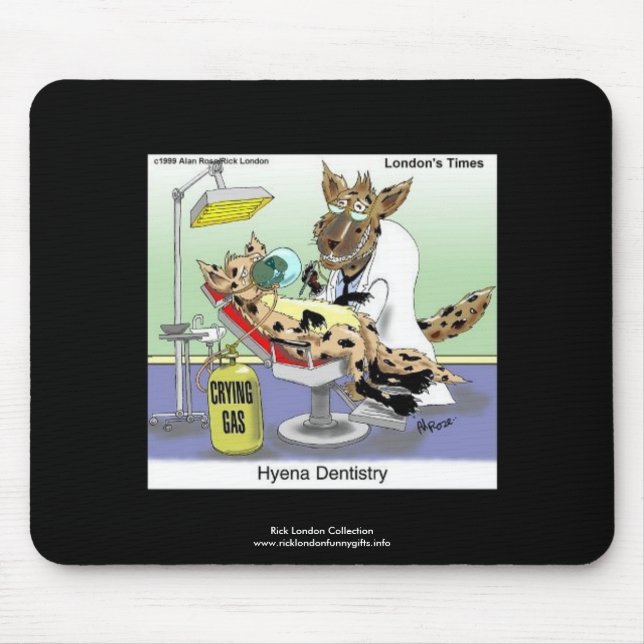 Hyena Dentistry Cartoon Funny Quality Mouse Pad (Front)