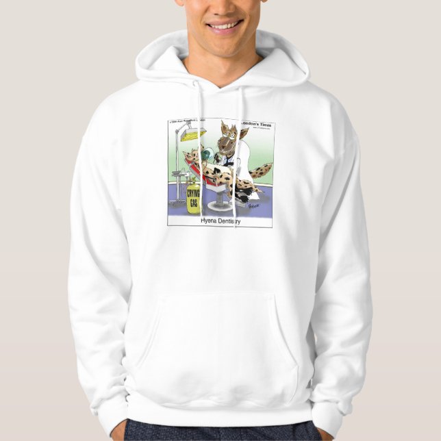 Hyena Dentistry Funny Hoodie by Rick London (Front)