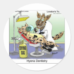 Hyena Dentistry Gifts Tees Mugs Cards Etc Classic Round Sticker