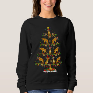 Hyena Lights Xmas Santa Hyena Christmas Tree Sweatshirt