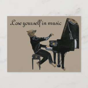 Hyena Piano Music Pianist Fantasy Art Postcard