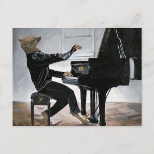 Hyena Piano Music Player Fantasy Art Postcard