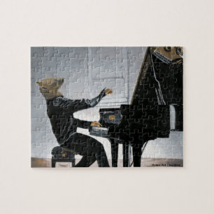 Hyena Piano Music Player Fantasy Art Small Puzzle