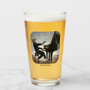 Hyena Piano Music Player Fantasy Drinking Glass