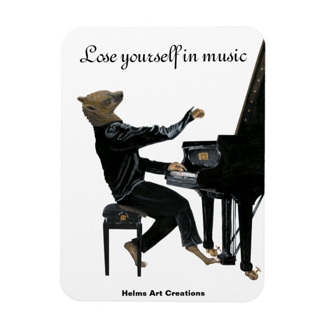 Hyena Piano Music Player Fantasy Flexible Magnet (Vertical)