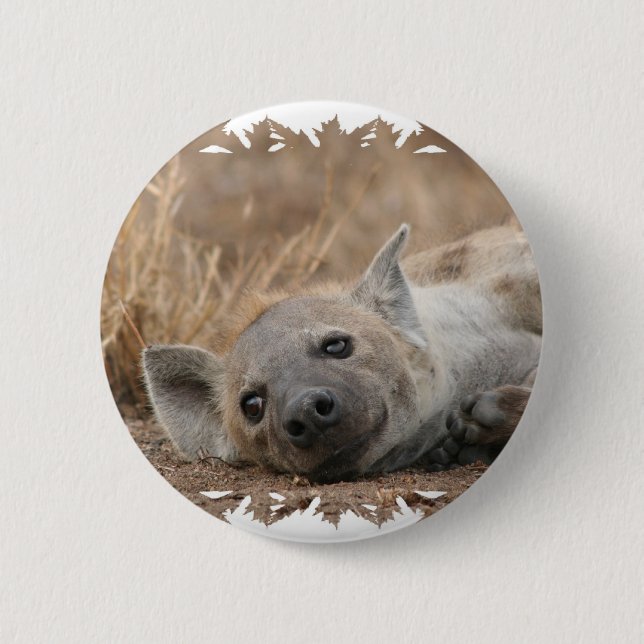 Hyena Picture Round Pin (Front)