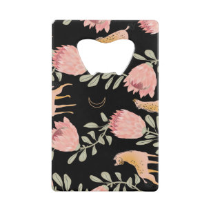 Hyena & Protea: Dark Vintage Pattern