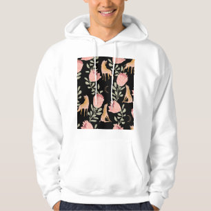 Hyena & Protea: Dark Vintage Pattern Hoodie