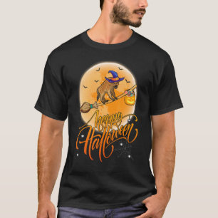 Hyena Ride Witch Shotgun Moon Vintage Hyena Hallow T-Shirt