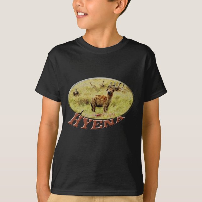 Hyena wildlife safari mens / teens t-shirts (Front)