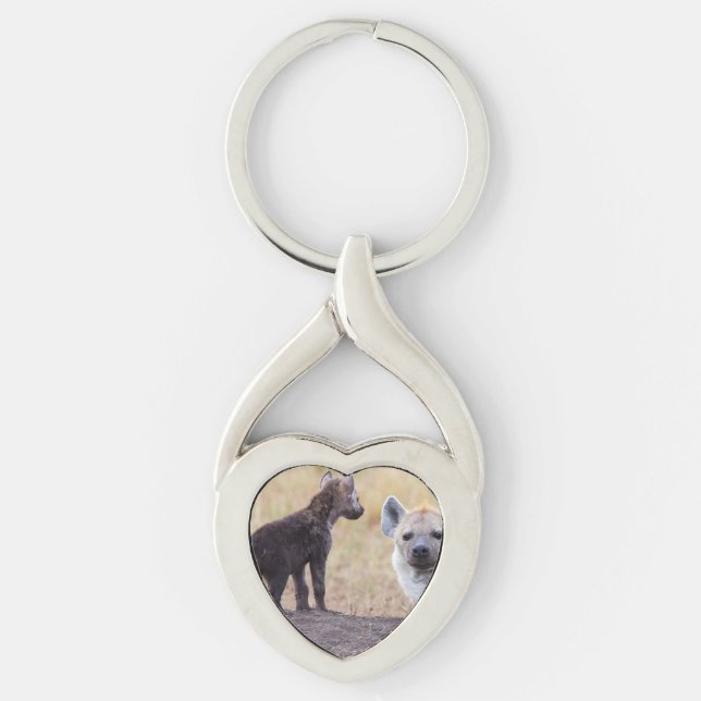 Hyena with young one key ring (Front)