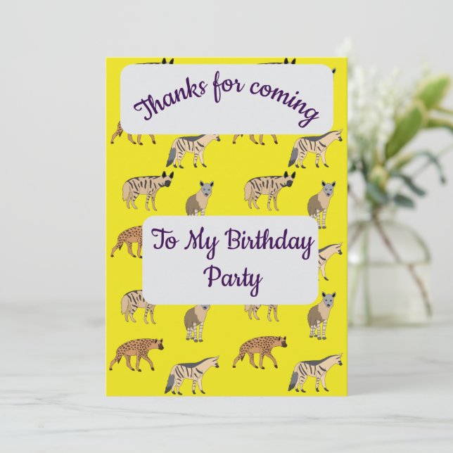 Hyenas Thank you Card (Standing Front)