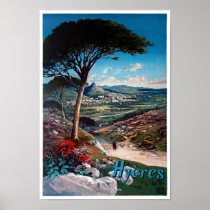 Hyeres, France Vintage Poster Restored