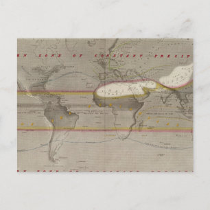 Hyetographic rain map postcard