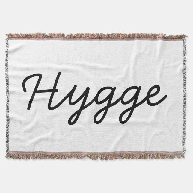 Hygge Black Elegant Throw Blanket (Front)