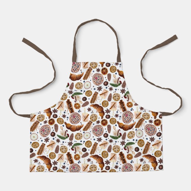 Hygge Christmas Cookie Pattern Apron (Front)