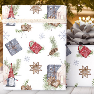 Hygge Christmas Cute Gnome Nordic Holidays Wrapping Paper