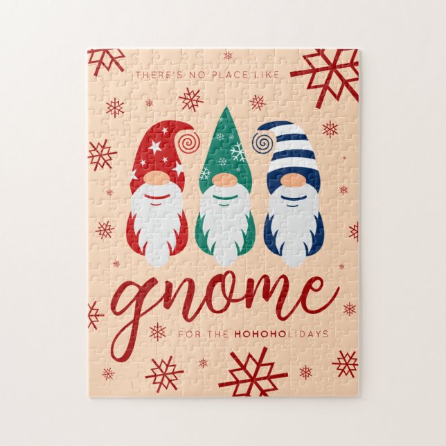 Hygge Christmas Gnome for the Holidays Snowflakes Jigsaw Puzzle (Vertical)