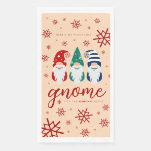 Hygge Christmas Gnome for the Holidays Snowflakes Napkin