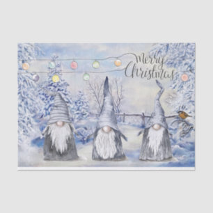 Hygge Christmas Holiday Gnomes Tissue Paper