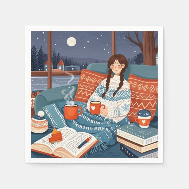 Hygge Cosy Night _ Celebrate cosy nights Napkin (Front)