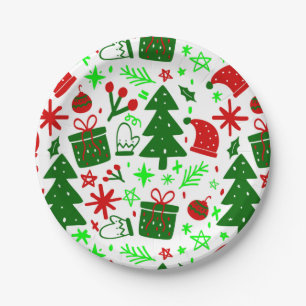 hygge cottagecore christmas merry xmas paper plate