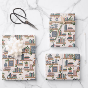 Hygge Cozy Book Corner Wrapping Paper Sheet