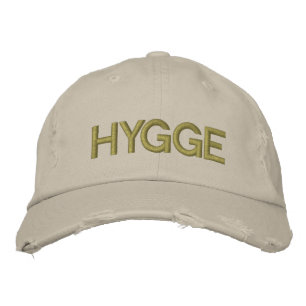 Hygge Danish Cosiness Typography Embroidered Hat