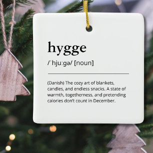Hygge Definition Cozy Holiday Decor Gift Modern Ceramic Ornament
