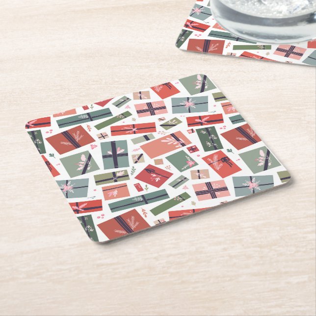 Hygge gifts square paper coaster (Angled)