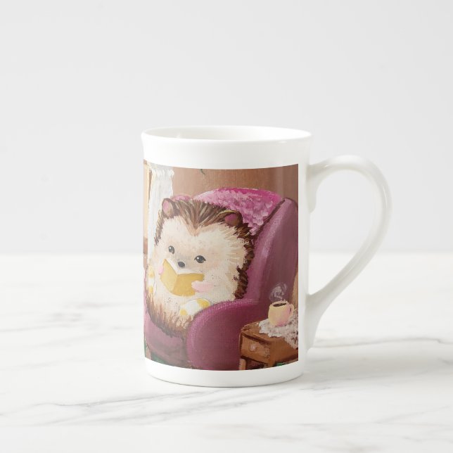 Hygge Hedgehog Bone China Mug (Right)
