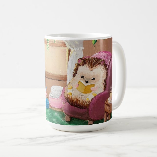 Hygge Hedgehog Coffee Mug (Front Right)