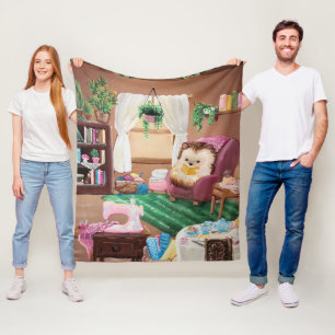 Hygge Hedgehog Fleece Blanket
