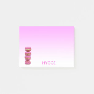 Hygge macarons pink white post-it notes