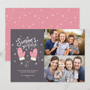 Hygge Mittens 2 Photo Christmas Holiday Flat Card