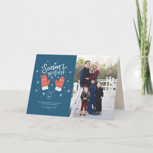 Hygge Mittens Christmas Holiday Folded Card (Front)