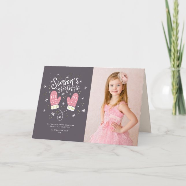 Hygge Mittens Christmas Holiday Folded Card (Front)