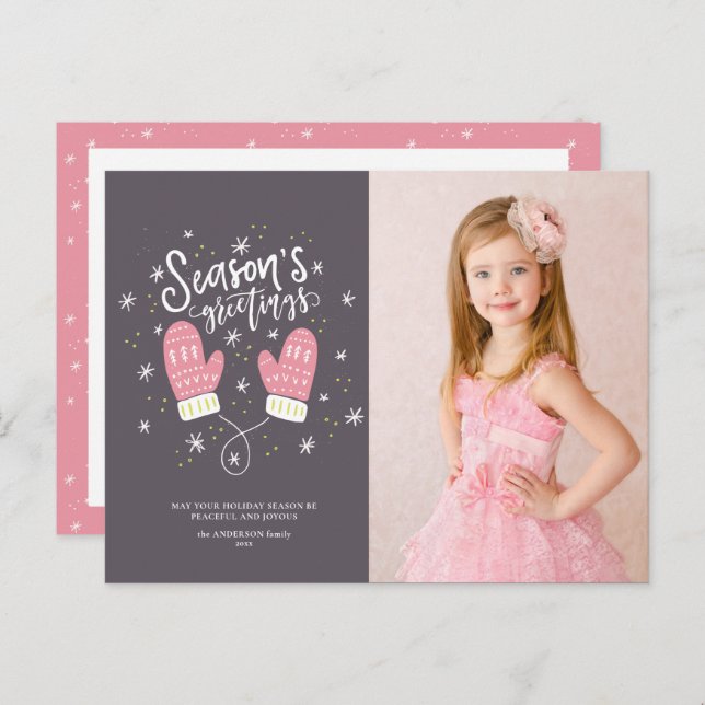 Hygge Mittens Christmas Holiday Postcard (Front/Back)