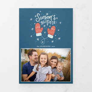 Hygge Mittens Tri Fold Christmas Holiday