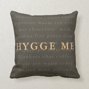 Hygge pillow with all things cozy