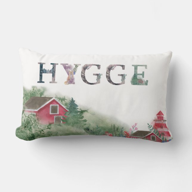 Hygge Pillows - Watercolor Nordic Winter Scenery (Front)