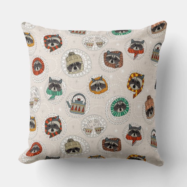 hygge raccoons cushion (Front)